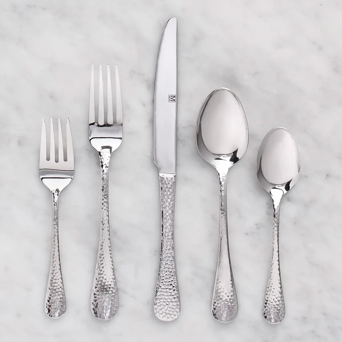 Chicago Hammered Stainless-steel Cutlery, 60-piece
