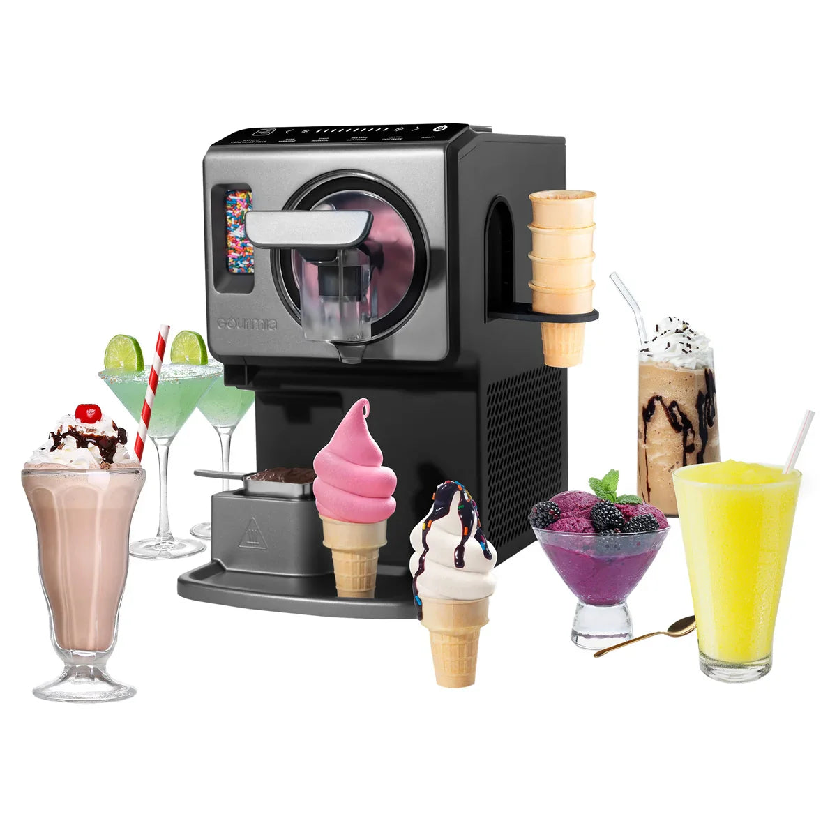 Gourmia 2 L (2.11 qt.) Automatic Soft Serve Ice Cream and Frozen Drink Maker