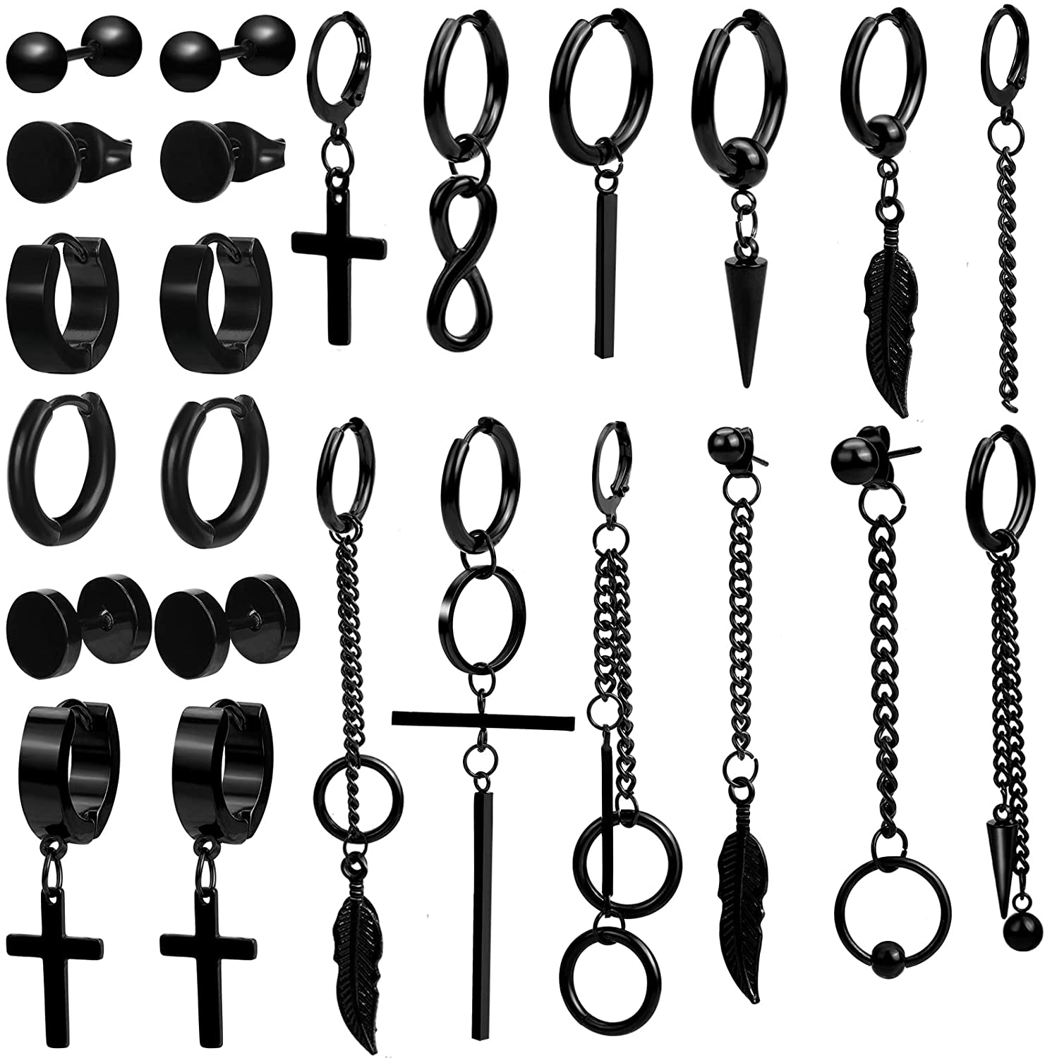 Earrings for Men/Women Stud Earrings , 24 Pcs