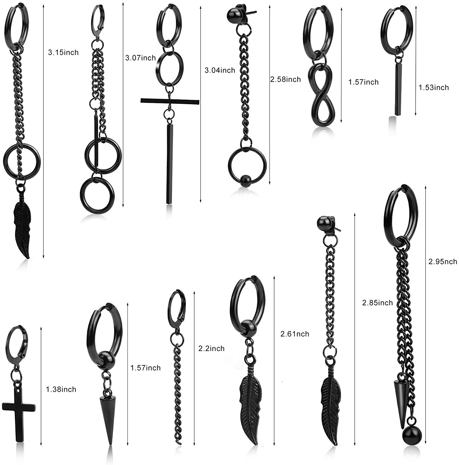 Earrings for Men/Women Stud Earrings , 24 Pcs