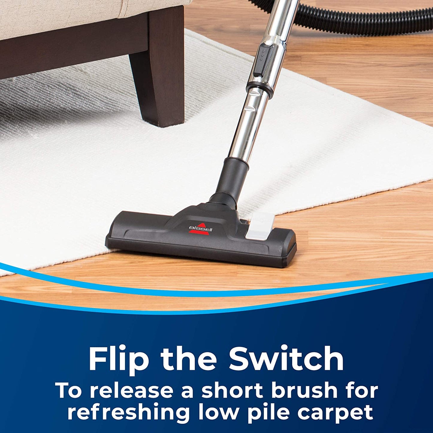 Bissell Canister Vacuum Cleaner - Zing Bagless Lightweight Compact Straight Suction - Hard Floor and Low-Pile Carpet | 21565 , Red
