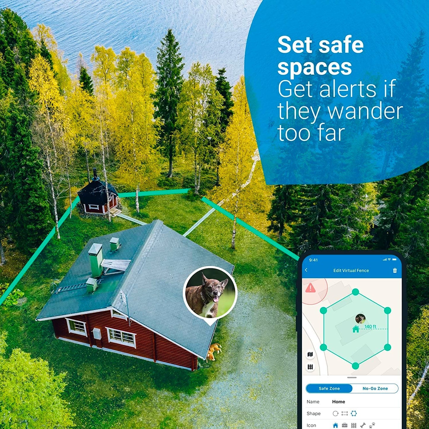 Tractive GPS Pet Tracker for Dogs Waterproof, GPS Location & Smart Activity Tracker