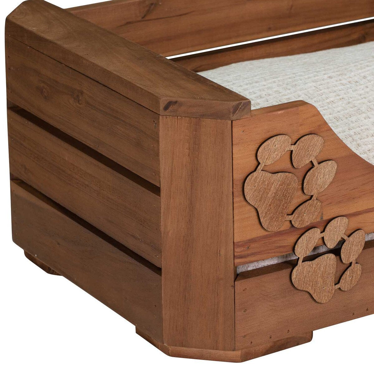 Bowser & Meowser Earth Friendly Recycled Wood Pet Bed, Paw Print