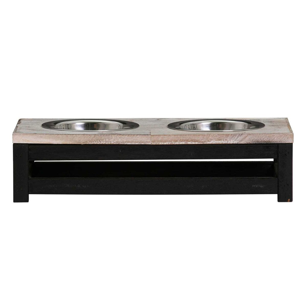 Bowser & Meowser Earth Friendly Recycled Wood Pet Feeding Dish, 2 Tone