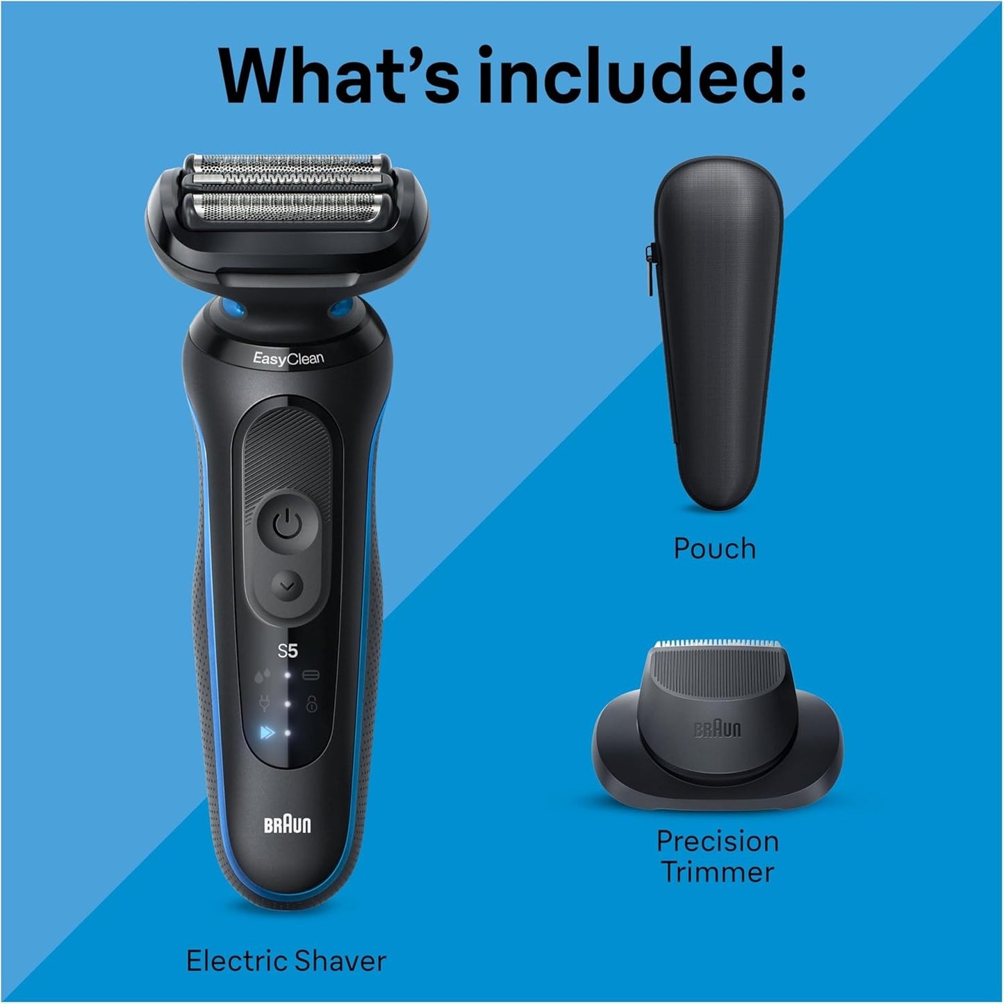 Braun Electric Shaver Kit for Men Series 5 5118s, Wet & Dry Turbo Shaving Mode