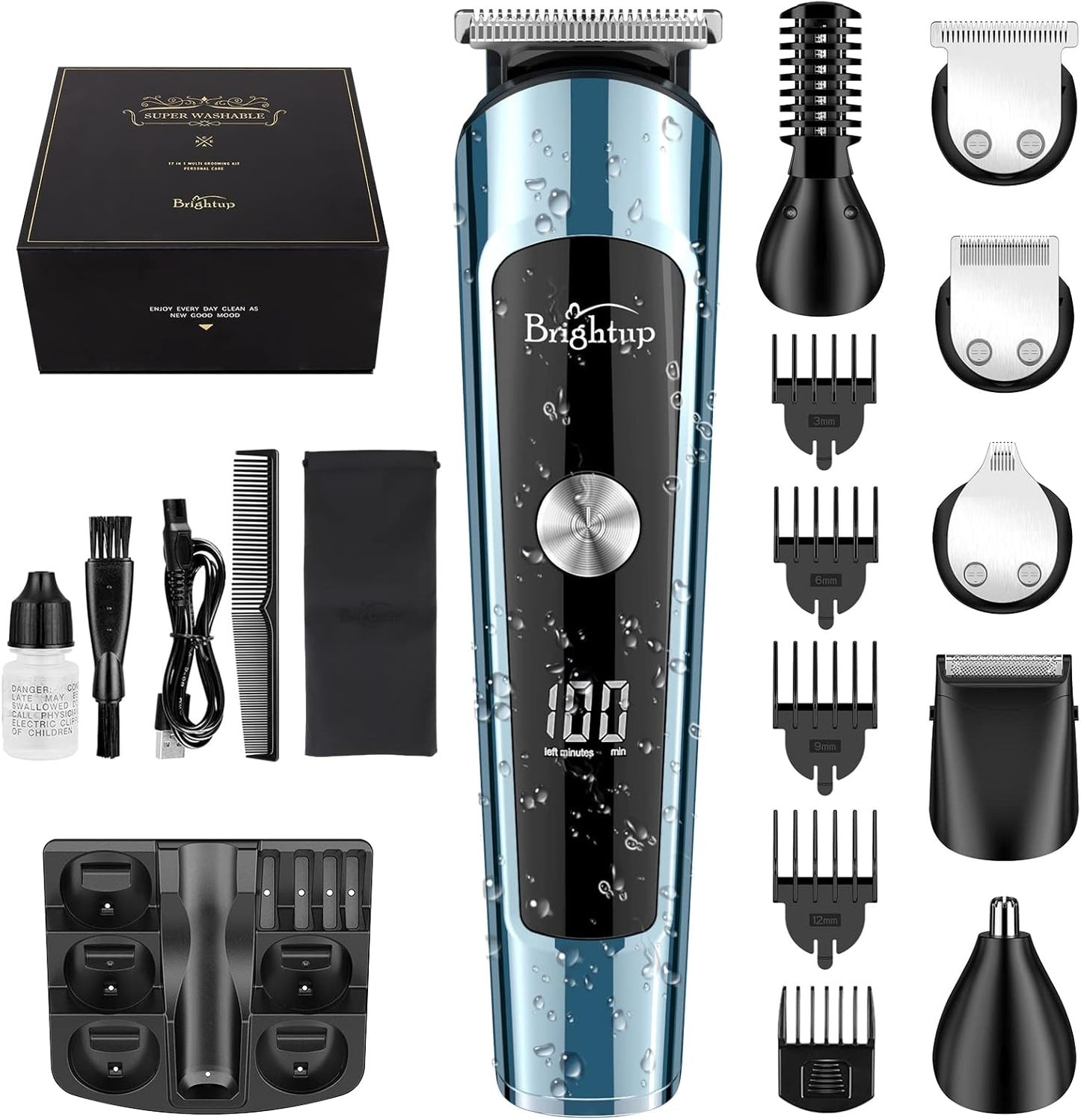 Brightup Beard Trimmer, Electric Razor Hair Trimmer for Men