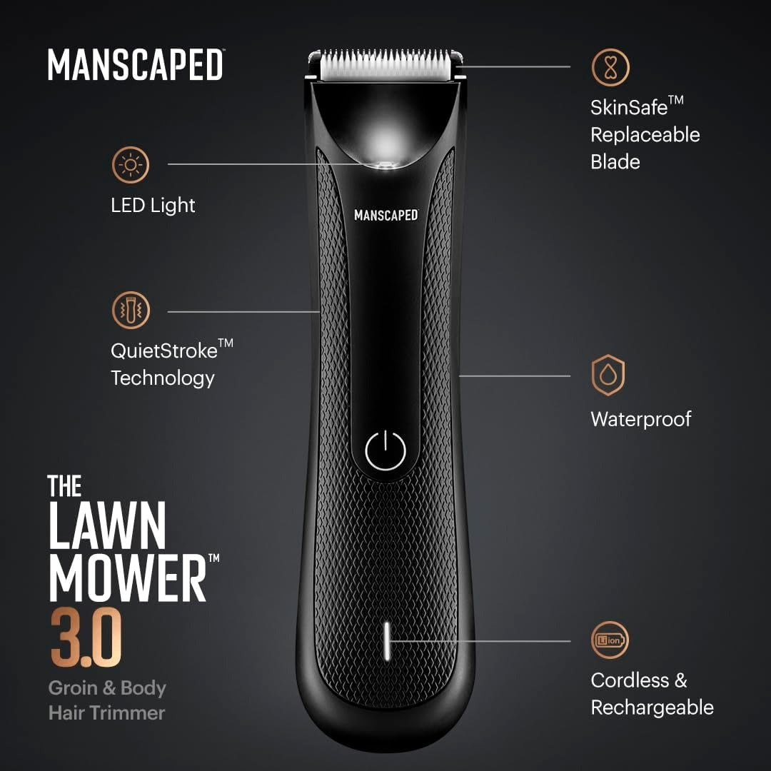 MANSCAPED® Electric Groin Hair Trimmer, The Lawn Mower® 3.0, Replaceable Ceramic Blade Heads