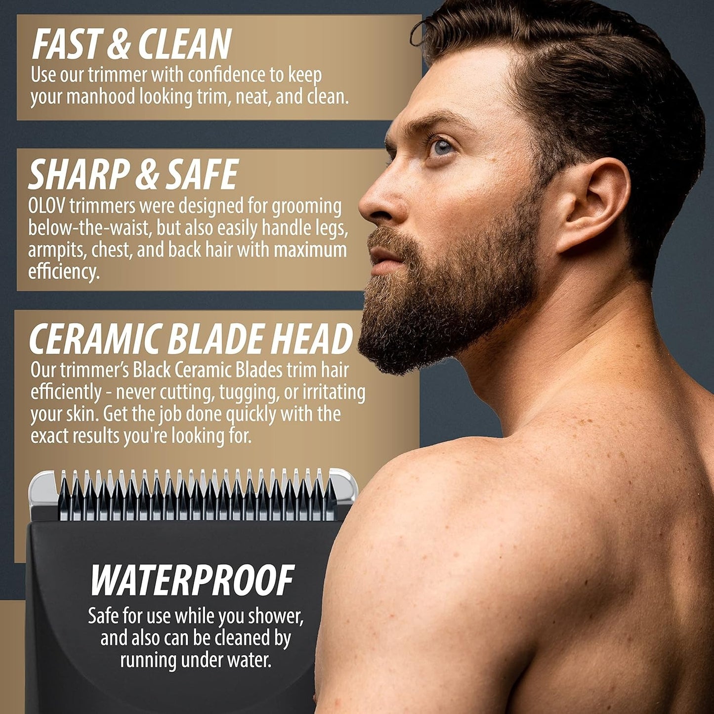 OLOV Electric Groin Hair Trimmer - Ball Trimmer for Men - Nose Hair Trimmer