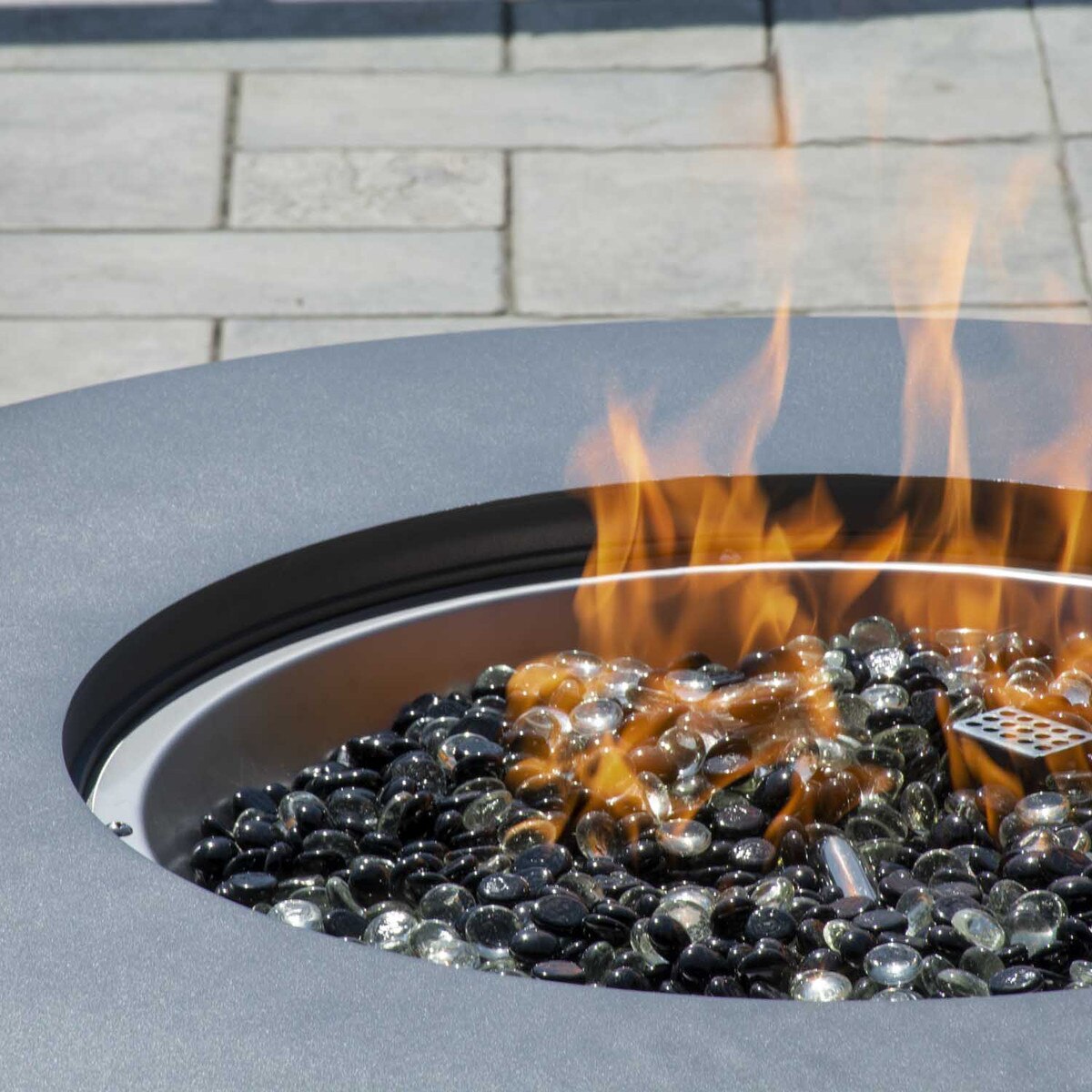 Paramount Genesis Concrete Look Aluminum Convertible Fire Table, Round