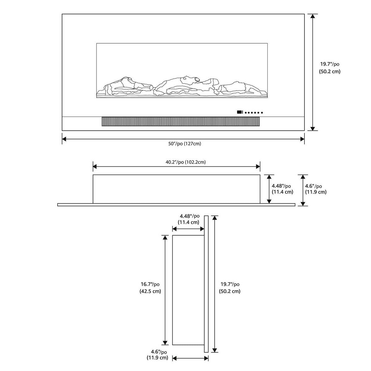 Paramount Mirage Electric Fireplace, 50IN