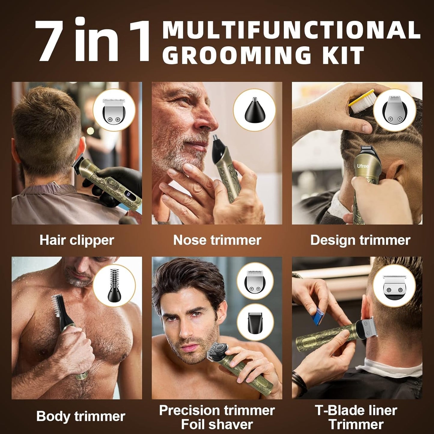 Ufree Beard Trimmer for Men, Electric Razor Shavers for Men