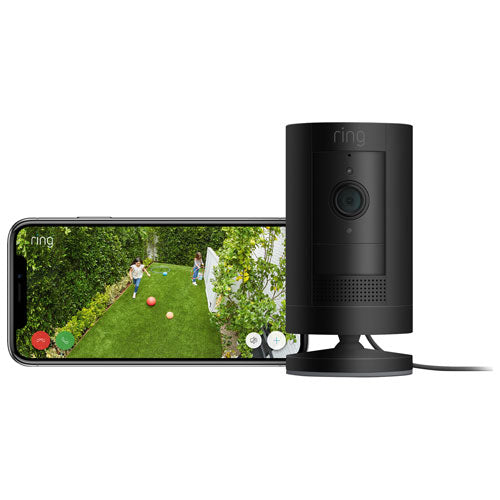 Ring Stick Up Cam Wired Black Model - 1080p HD IP Camera (2019)