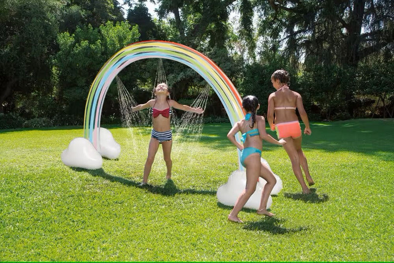 Summer Waves Inflatable Giant Rainbow Arc Sprinkler for Kids, with Hose Attachment, 68-in, Age 3+