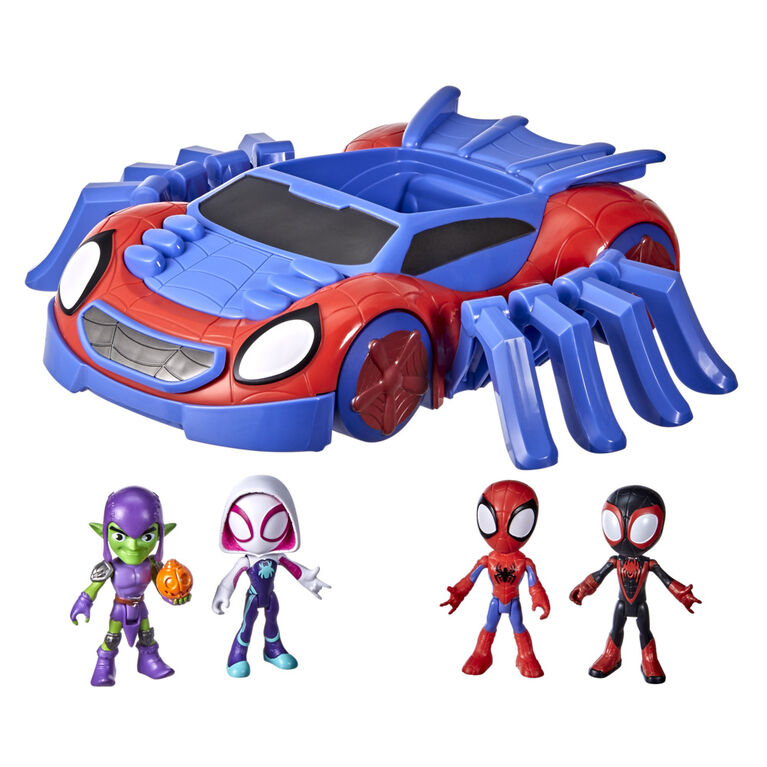 Hasbro Marvel Spidey and His Amazing Friends Web-Crawler Crew, Vehicle and Four Action Figures