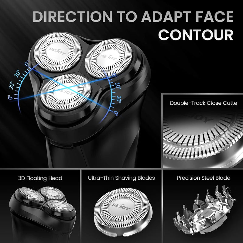 3D Electric Shaver Rotary Shavers,Electric Razor for Men