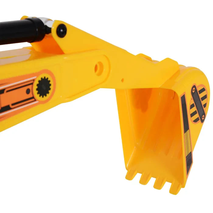 3 In 1 Ride On Excavator Toy Pulling Cart Pretend Play Construction Truck