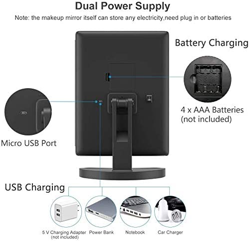 WEILY Vanity Makeup Mirror,1x/2x/3x Tri-Fold Makeup Mirror with 21 LED Lights and Adjustable Touch Screen