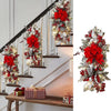 Festive Cordless Stairway Swag Trim - LKWJY Christmas Swag Wreaths in Cheerful Red for Front Door, Wall, and Window Decor