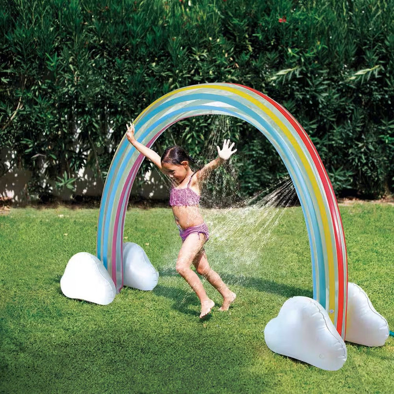 Summer Waves Inflatable Giant Rainbow Arc Sprinkler for Kids, with Hose Attachment, 68-in, Age 3+