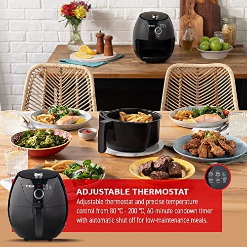 T-Fal Air Fryer Essential, 3.2 Litre / 3.4 Quarts, 1500W, Air Fryer, Grill, Roast, Bake, Perfect Size, Oil-less, Non-stick