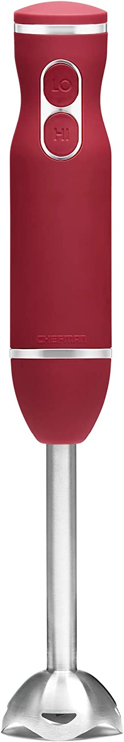 Chefman Immersion Stick Hand Blender with Stainless Steel Blades (Red)