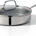 Lagostina Resistere Stainless Steel Saute Pan, 28cm / 3.8L, Lago-Mesh™Technology, Thick-Clad Body, Scratch Resistant, Induction Safe, Oven Safe 450°F, Silver