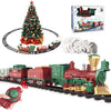 OLIUGEI Train Set Toys with Remote Control - Steam Locomotive with Smokes,Light & Sounds, Electric Train Set Gifts for boy for 3 4 5 6 7+ Years Old Kids