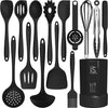 AOTHOD 446°F Heat Resistant Kitchen Utensils,Turner Tongs,Spatula,Spoon,Brush,Whisk,Kitchen Utensil Gadgets Tools Set