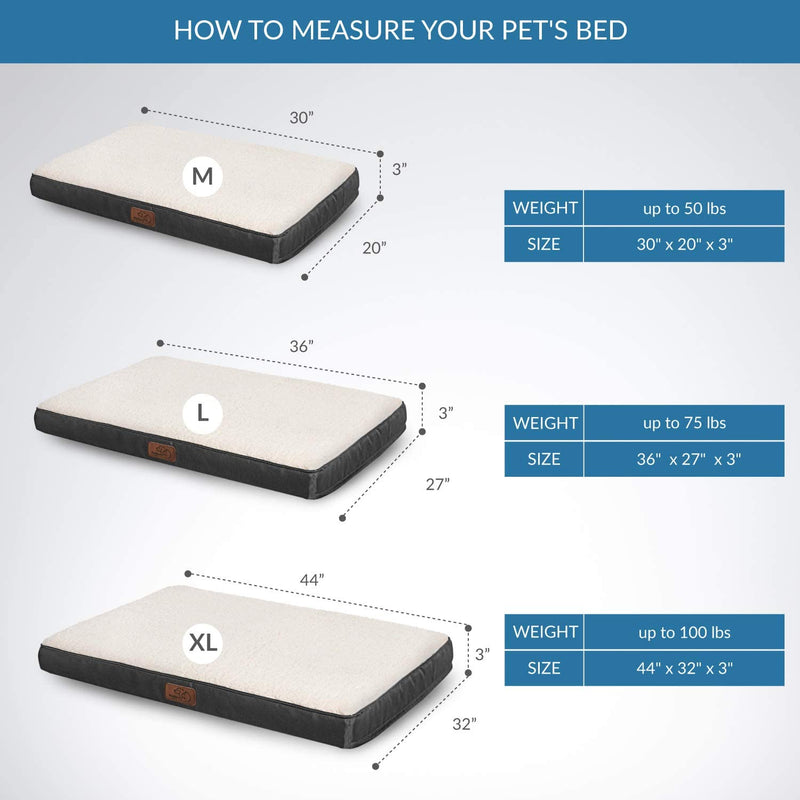 Bedsure Orthopedic Big Dog Beds with Removable Washable Cover, Egg Crate Foam Pet Bed Mat