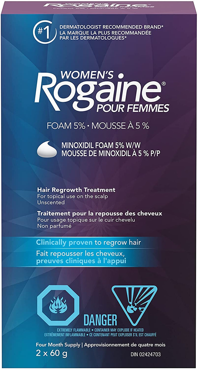 Women's Rogaine 5% Minoxidil Foam Once-a-day Hair Loss & Thinning Treatment, 2 Months Supply