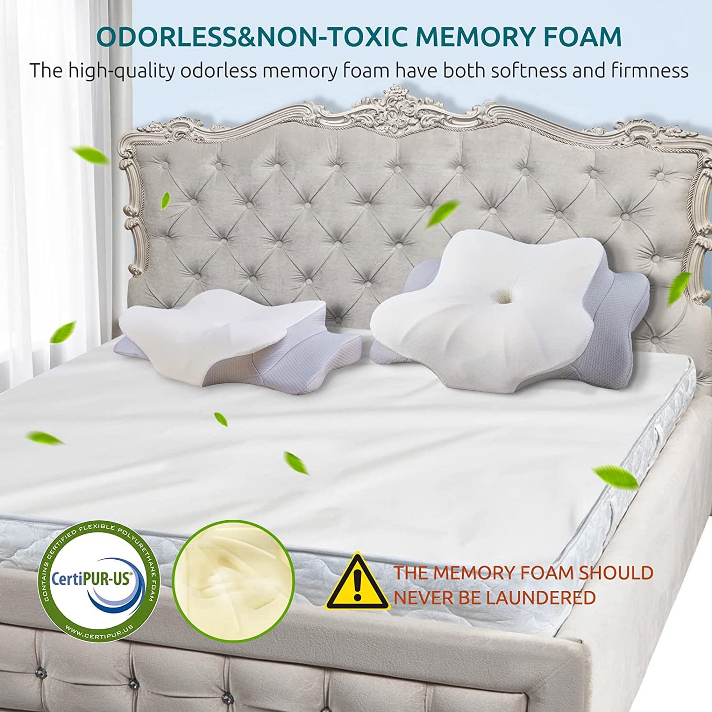 DONAMA Cervical Pillow for Neck Pain Relief,Contour Memory Foam Pillow for Sleeping