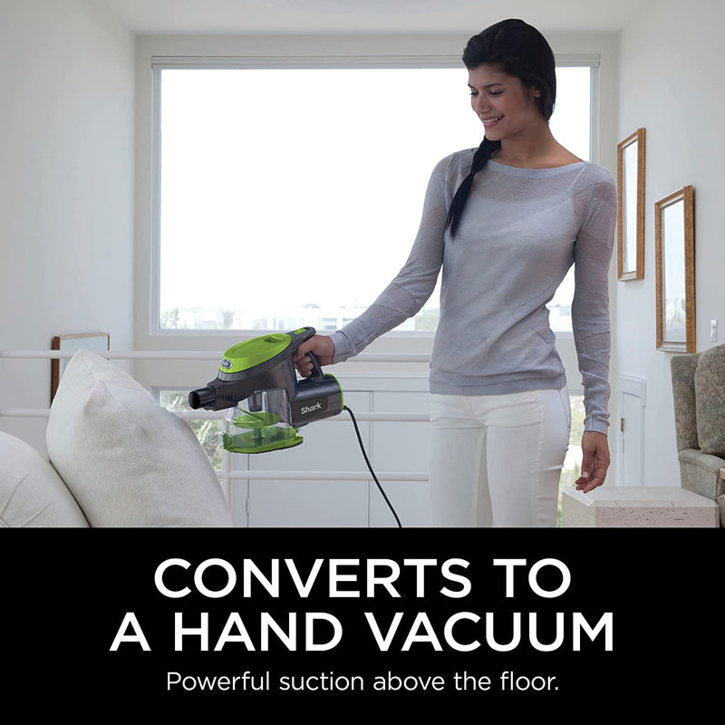 Shark CS110GN Corded Stick Vacuum, Ultra-Light, Converts to Handheld, Good for Pet Hair, Green