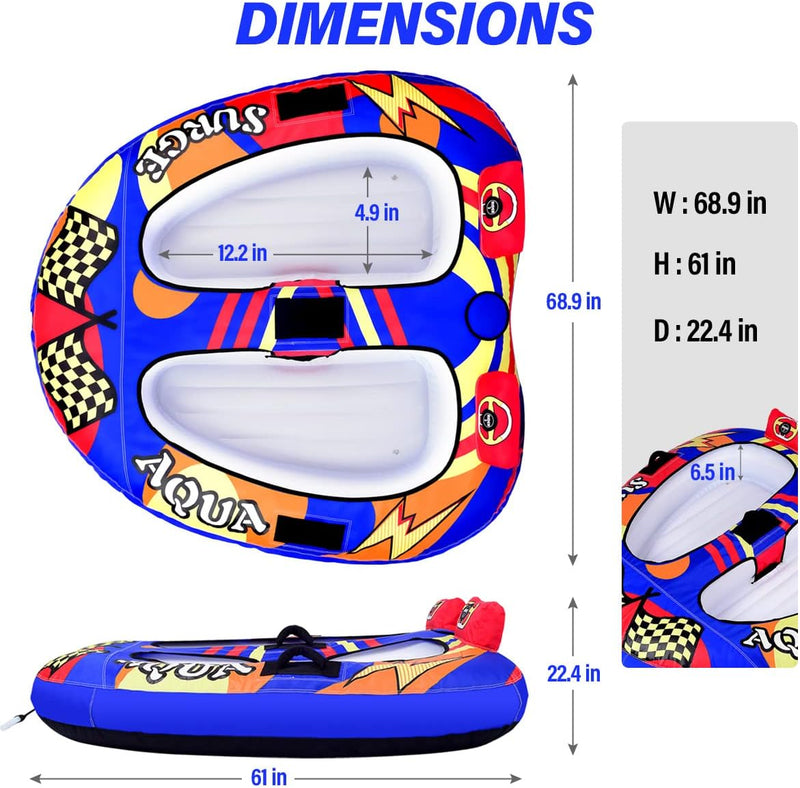 MewVeer 1~2 Person Foam Seats, Water Sport Towables with Drainage, Quick Connector, Large Capacity