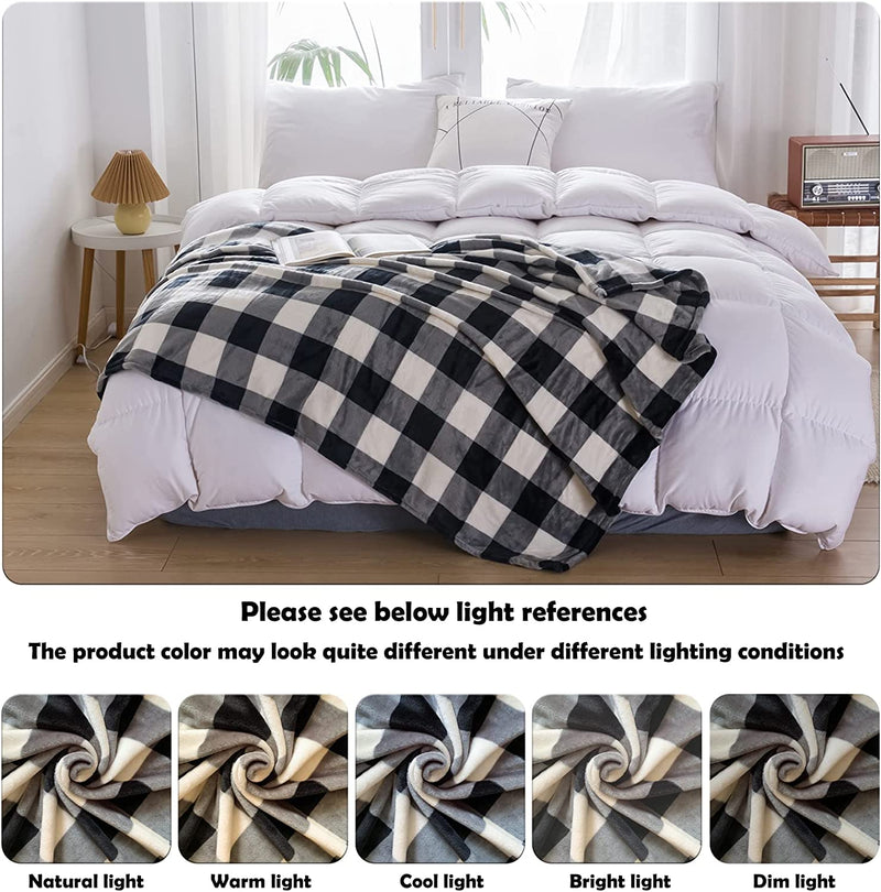 NEWCOSPLAY Luxury Super Soft Throw Blanket Premium Flannel Fleece Leaves Pattern Throw