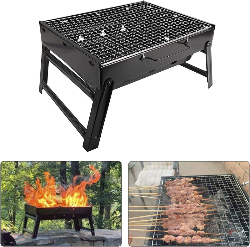 XMSound Portable Charcoal Grill - Stainless Steel Folding Grill (Small 14''x11''x8'')