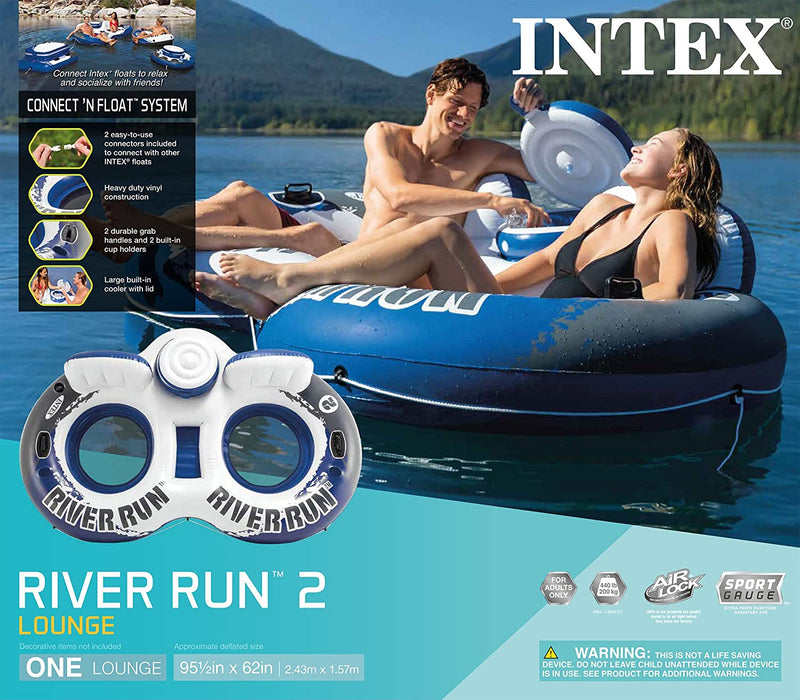 Intex River Run I Sport Lounge, Inflatable Water Float, 53" Diameter