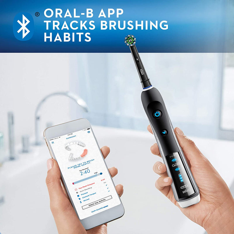 Oral-B Smart 5000 Electric Toothbrush, Black, Rechargeable Power Toothbrush with 1 Brush Head, Stand, and Travel Case