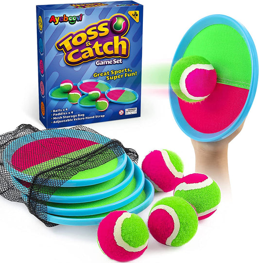 Ayeboovi Toss and Catch Ball Set Outdoor Toys for Kids Yard Games Beach Toys