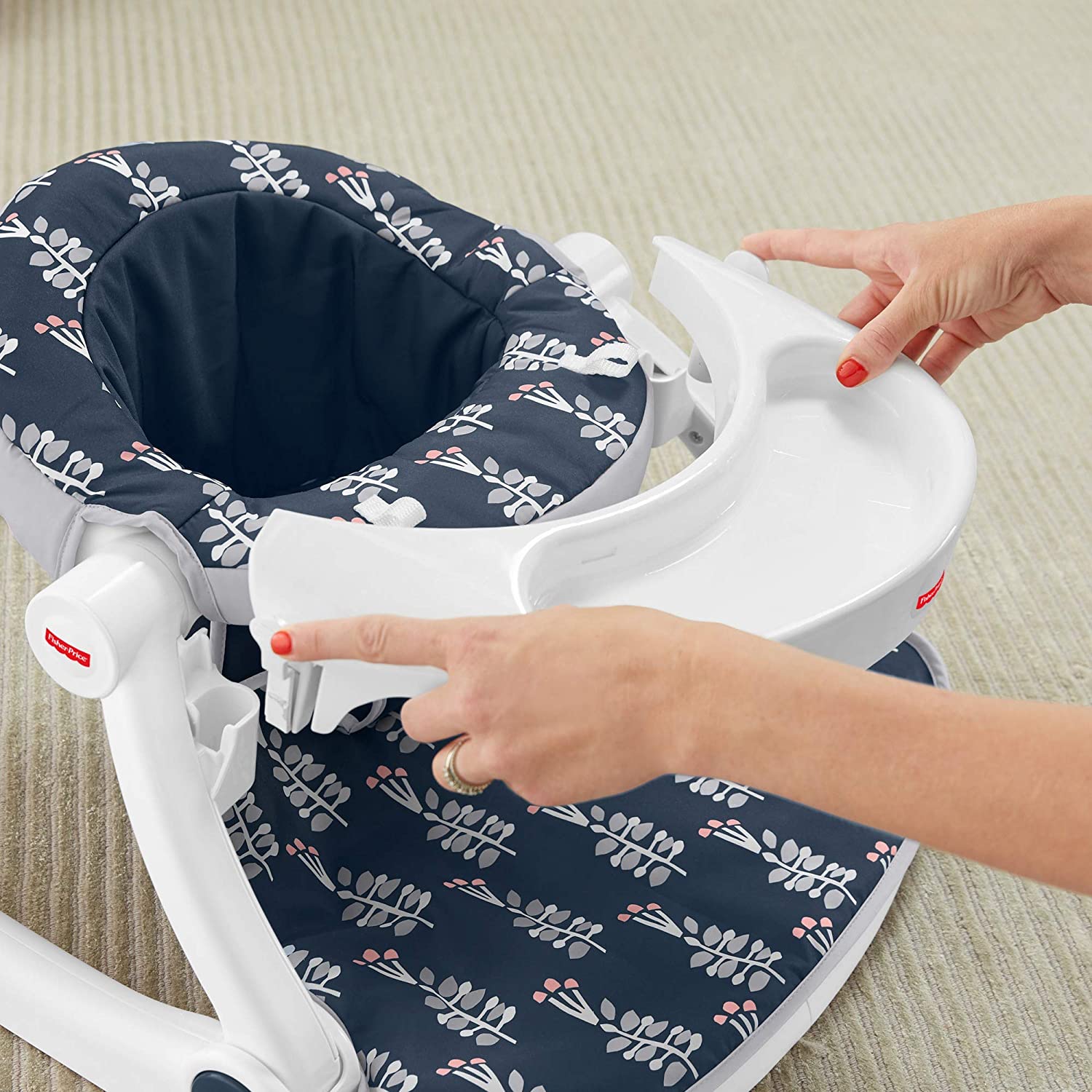 Fisher-Price Sit-Me-Up Floor Seat with Tray Navy Garden