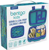 Bentgo Kids Prints (Sharks) - Leak-Proof, 5-Compartment Bento-Style Kids Lunch Box - Ideal Portion Sizes for Ages 3 to 7 - BPA-Free and Food-Safe Materials