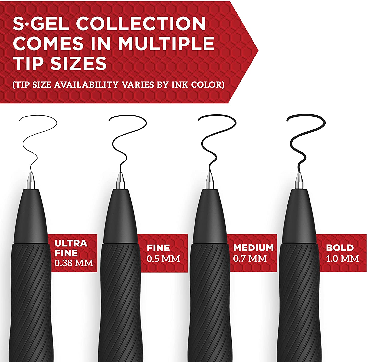 Sharpie S-Gel, Gel Pens, Medium Point (0.7mm), Black Ink Gel Pen, 4 Count