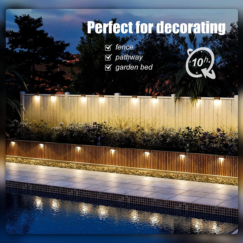 Solar Deck Lights Outdoor 16 Pack, Solar Step Lights Waterproof Led Solar lights for Outdoor Stairs, Step , Fence, Yard, Patio, and Pathway(Warm White)