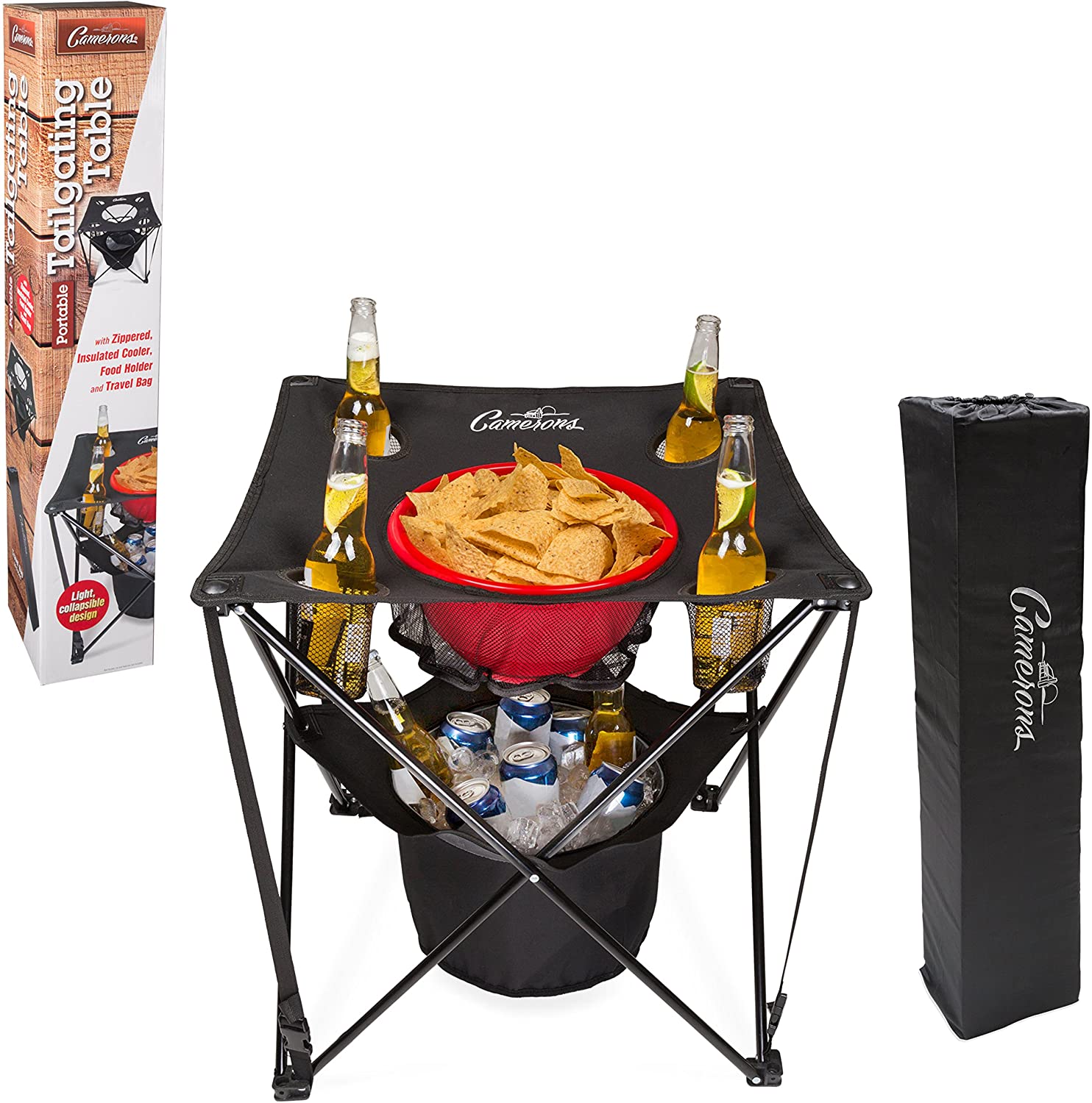 Tailgating Table Collapsible Folding Camping Beach Table with Insulated Cooler