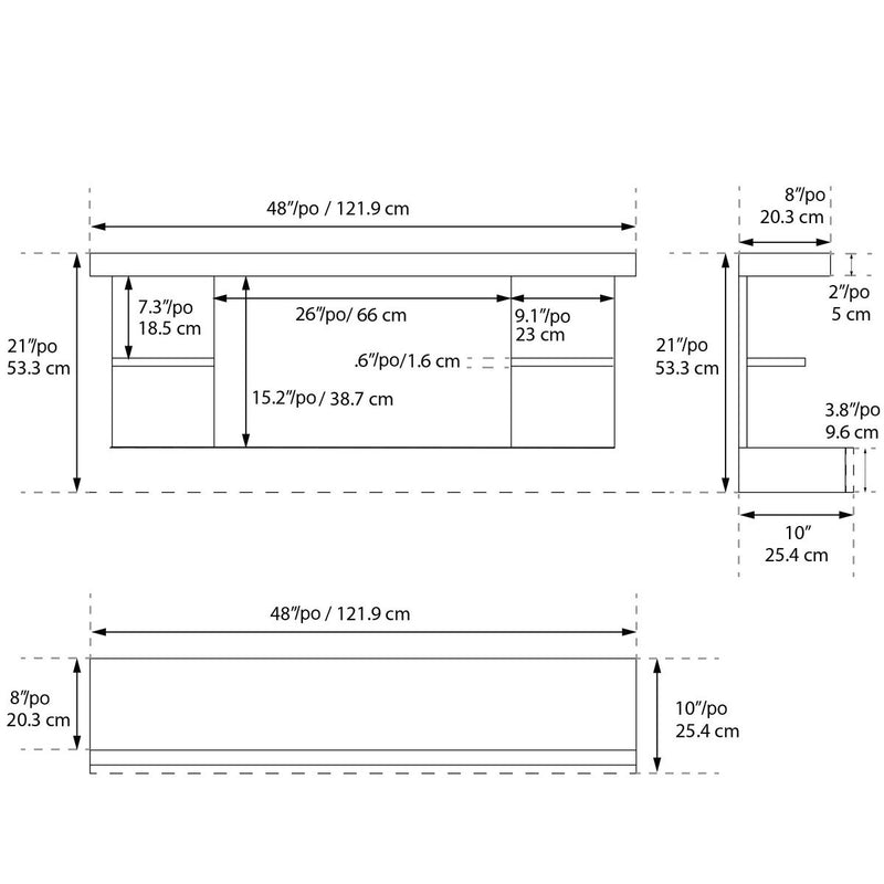 ActiveFlame Electric Fireplace with Floating Mantel Shelf, Classic Grey