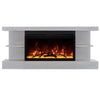 ActiveFlame Electric Fireplace with Floating Mantel Shelf, Classic Grey