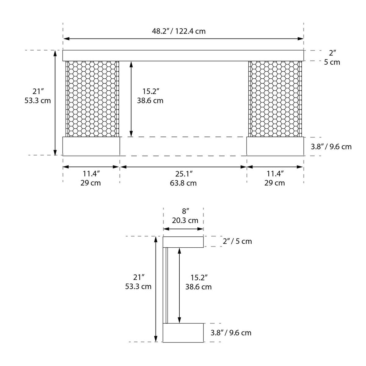 ActiveFlame Electric Fireplace with Floating Mantel Shelf, Hexagon Tile