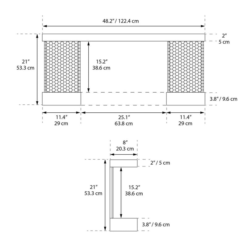 ActiveFlame Electric Fireplace with Floating Mantel Shelf, Hexagon Tile