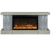 ActiveFlame Electric Fireplace with Floating Mantel Shelf, Urban Cement