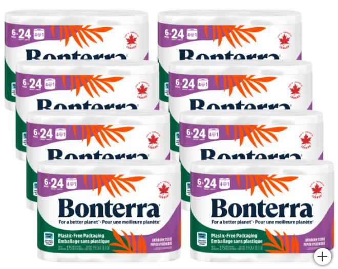 Bonterra Bathroom Tissue 3 ply 48 Rolls x 275 Sheets