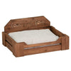 Bowser & Meowser Earth Friendly High Back Recycled Wood Pet Bed, Home Sweet Home